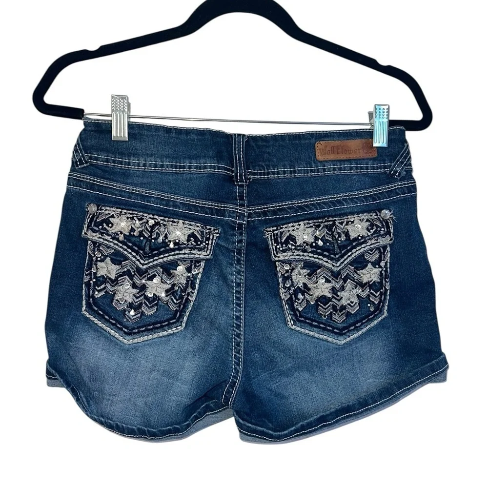 Wallflower Women's Dark Blue Jean Shorts